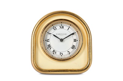 Lot 217 - A LATE 20TH CENTURY CARTIER GILT BRASS ALARM...
