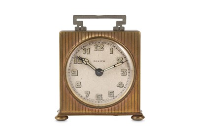 Lot 213 - AN EARLY 20TH CENTURY GILT BRASS DESK ALARM...
