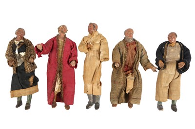 Lot 121a - A SET OF FIVE 18TH CENTURY NEAPOLITAN PAINTED...