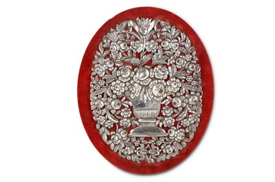 Lot 89 - AN OTTOMAN SILVER DECORATIVE PLAQUE  Ottoman...
