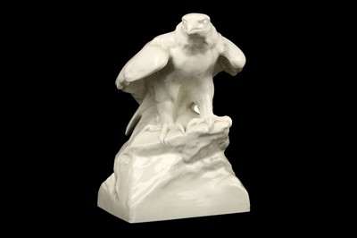 Lot 160 - A WHITE-GLAZED MEISSEN PORCELAIN MODEL OF AN...