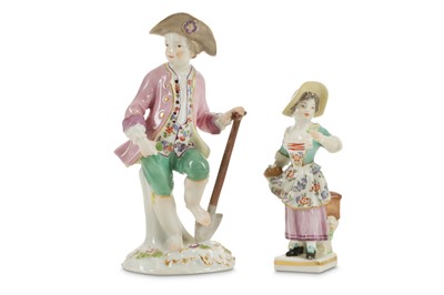 Lot 157 - A MEISSEN PORCELAIN FIGURE OF A BOY GARDENER...