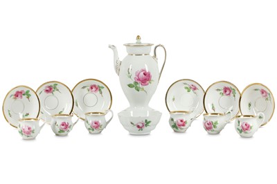 Lot 167 - A MEISSEN PORCELAIN COFFEE SERVICE FOR SIX,...