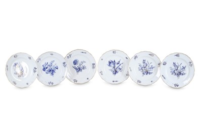 Lot 165 - A SET OF SIX GILT BLUE-AND-WHITE MEISSEN...