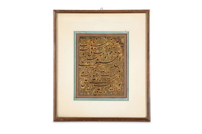 Lot 203 - A NASTA'LIQ CALLIGRAPHIC COMPOSITION  India,...