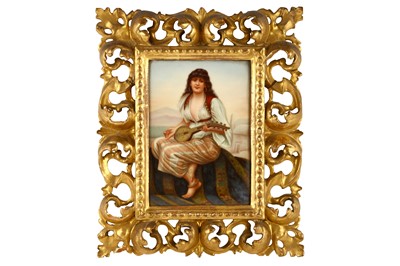 Lot 144 - AN ITALIAN PORCELAIN PLAQUE OF 'ZINA', circa...
