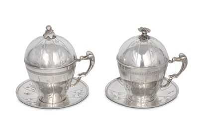 Lot 74 - A NEAR PAIR OF SILVER SHERBET CUPS  Ottoman...
