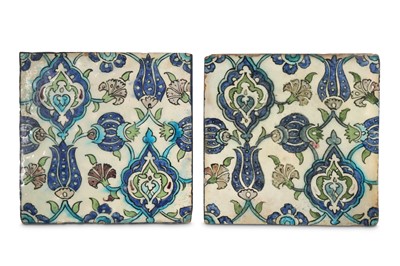 Lot 88 - TWO DAMASCUS POTTERY TILES Ottoman Syria, 17th...