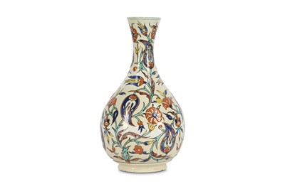 Lot 91 - A POLYCHROME KUTAHYA POTTERY VASE Ottoman...