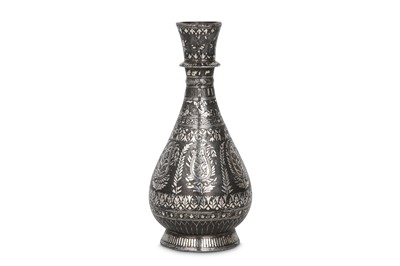 Lot 262 - A SILVER-INLAID BIDRI FLASK India, 18th...