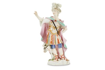 Lot 148 - A MEISSEN PORCELAIN FIGURE OF ALEXANDER THE...