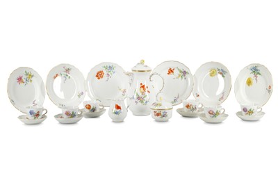 Lot 170 - A MEISSEN PORCELAIN COFFEE SERVICE FOR SIX,...