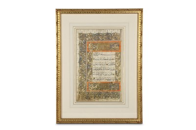 Lot 46 - A LOOSE QUR'ANIC OPENING FOLIO Ottoman Turkey,...