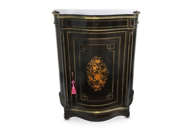 Lot 13 - A LATE 19TH CENTURY FRENCH EBONISED, MARQUETRY...