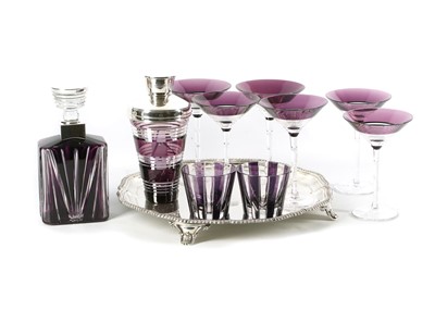 Lot 8 - A DAVID REDMAN 'AMETHYST' CUT CRYSTAL GLASS...