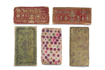 Lot 207 - FIVE JAIN BOOK COVERS Gujarat, North West...