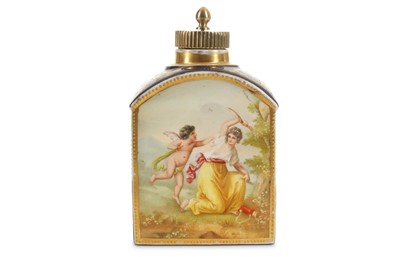 Lot 25 - A VIENNA STYLE PORCELAIN TEA CANISTER, late...