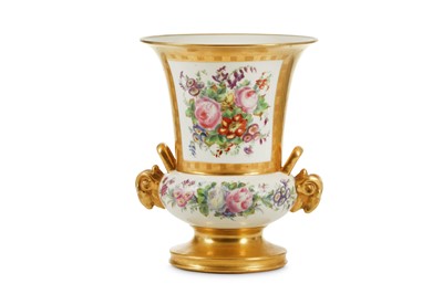 Lot 142 - A PARIS PORCELAIN TWIN-HANDLED VASE, late 19th...