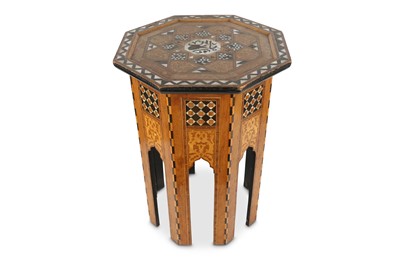 Lot 97 - A HARDWOOD MOTHER-OF-PEARL-INLAID OCCASIONAL...