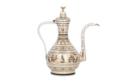 Lot 104 - AN OTTOMAN PAINTED AND GILT IRON EWER  Ottoman...