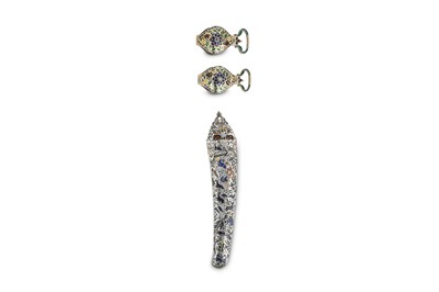 Lot 277 - THREE CHAMPLEVÉ ENAMELLED SCABBARD MOUNTS...