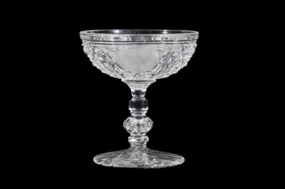 Lot 67 - * A CLEAR GLASS CUP WITH TUGHRA OF ABDUL HAMID...
