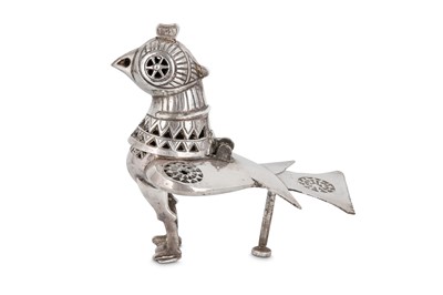 Lot 285 - A BIRD-SHAPED SILVER INCENSE BURNER  India,...