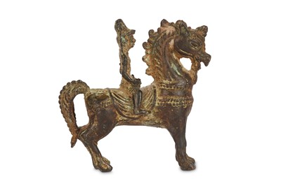 Lot 284 - A TAMIL NADU BRONZE FIGURE OF A RIDER South...