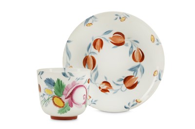 Lot 147 - A SOVIET RUSSIAN PORCELAIN TEACUP AND SAUCER,...