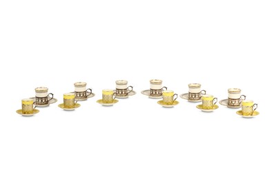 Lot 184 - TWO CASED SILVER-MOUNTED AYNSLEY PORCELAIN...