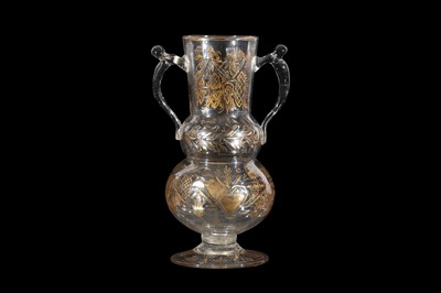 Lot 66 - A GILT CLEAR GLASS VASE Ottoman Turkey, late...