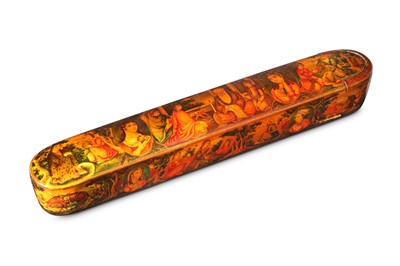 Lot 196 - * A LACQUERED PAPIER-MÂCHÉ PEN CASE...