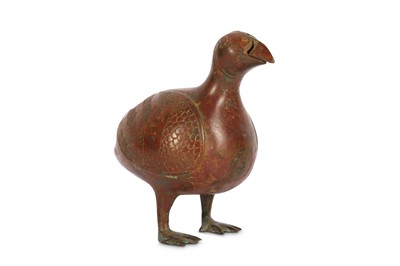 Lot 15 - * AN INCISED BRONZE FIGURE OF A PARTRIDGE...
