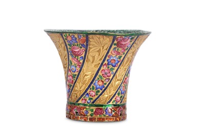 Lot 168 - * A QAJAR GOLD ENAMELLED QALYAN CUP PROPERTY...