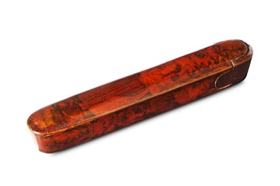Lot 197 - * A QAJAR LACQUERED PAPIER-MÂCHÉ PEN CASE...