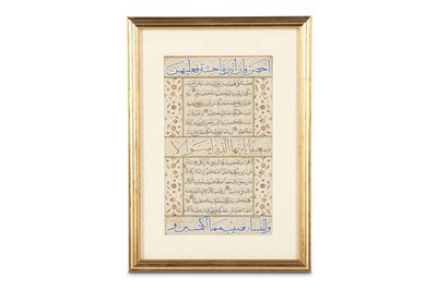 Lot 125 - A LOOSE QUR'ANIC FOLIO Iran, 17th - 18th...