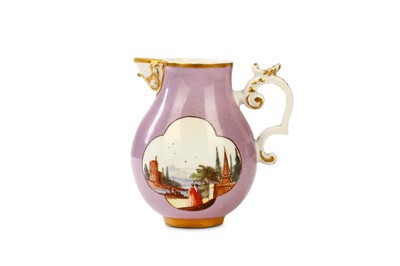 Lot 35 - A MEISSEN PURPLE-GROUND MILK JUG, circa...