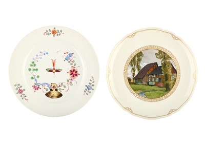 Lot 136 - A BERLIN (KPM) PORCELAIN PLATE AND A...