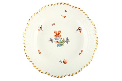 Lot 63 - A MEISSEN DISH, circa 1740, painted in...