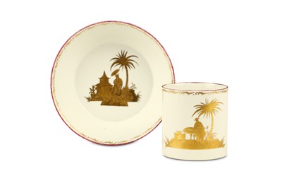 Lot 125 - A FÜRSTENBERG PORCELAIN COFFEE CUP AND SAUCER,...
