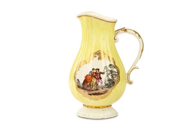 Lot 82 - A MEISSEN YELLOW-GROUND EWER, circa 1745-50,...