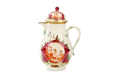 Lot 127 - A THURINGIAN PORCELAIN HOT MILK JUG AND COVER,...