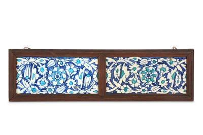 Lot 85 - TWO IZNIK POTTERY TILES Ottoman Turkey, 17th...