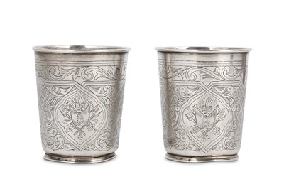 Lot 75 - TWO SMALL OTTOMAN SILVER BEAKERS Ottoman...