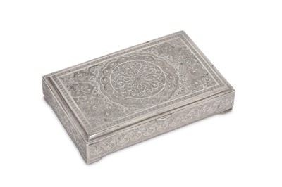 Lot 181 - A SILVER CIGAR CASE Isfahan, Iran, late 19th -...