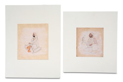 Lot 224 - TWO PORTRAITS OF NOBLEMEN Punjab and Pahari...
