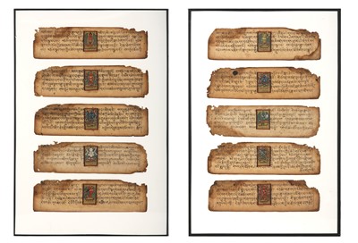 Lot 244 - TEN TIBETAN LOOSE FOLIOS WITH PRAYS  Tibet,...