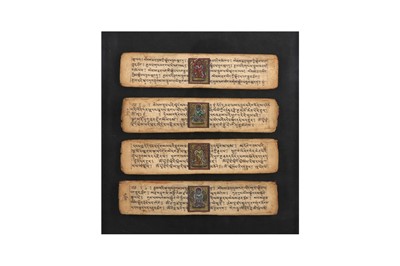 Lot 245 - FOUR TIBETAN LOOSE FOLIOS WITH PRAYS  Tibet,...