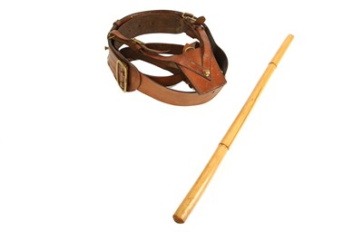 Lot 11 - WW1 era Sam Browne leather officer's belt,...