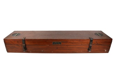 Lot 3 - Heavy mahogany stowage box for a Royal Navy...